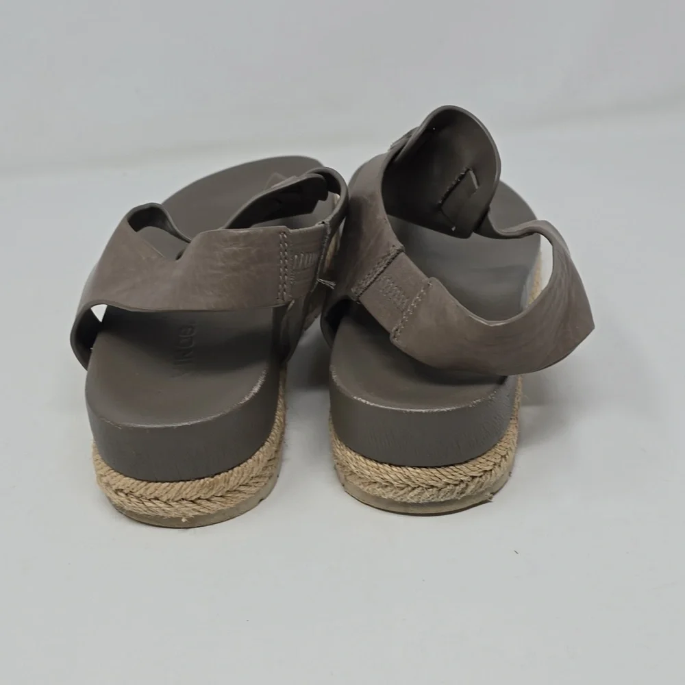 Vince Flint Platform Spadrilles Sandals Grey Size 6